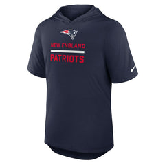 New England Patriots Lockup Tri-Blend Hoodie T-Shirt - Navy Hoodies
