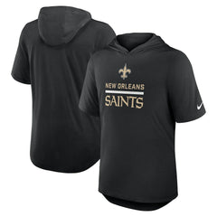 New Orleans Saints Lockup Tri-Blend Hoodie T-Shirt - Black Hoodies