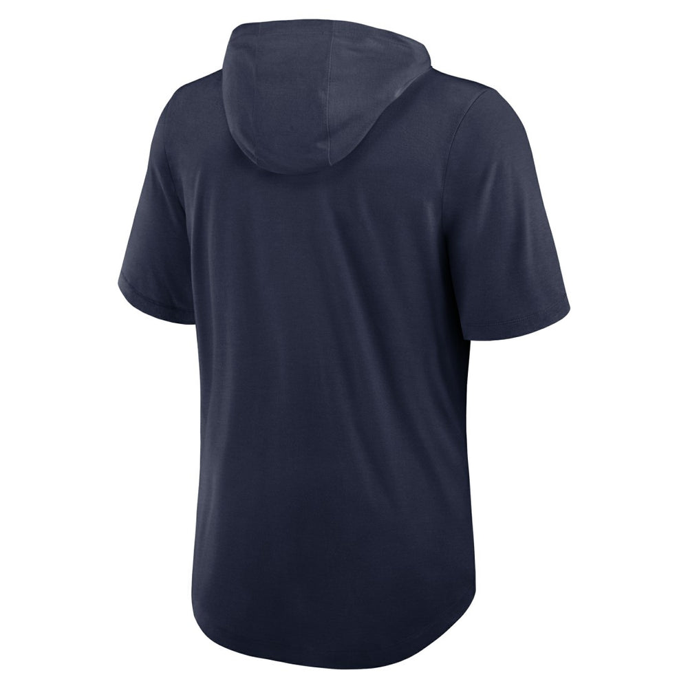 Denver Broncos Lockup Tri-Blend Hoodie T-Shirt - Navy Hoodies
