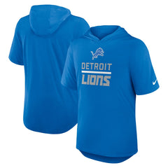 Detroit Lions Lockup Tri-Blend Hoodie T-Shirt - Blue Hoodies