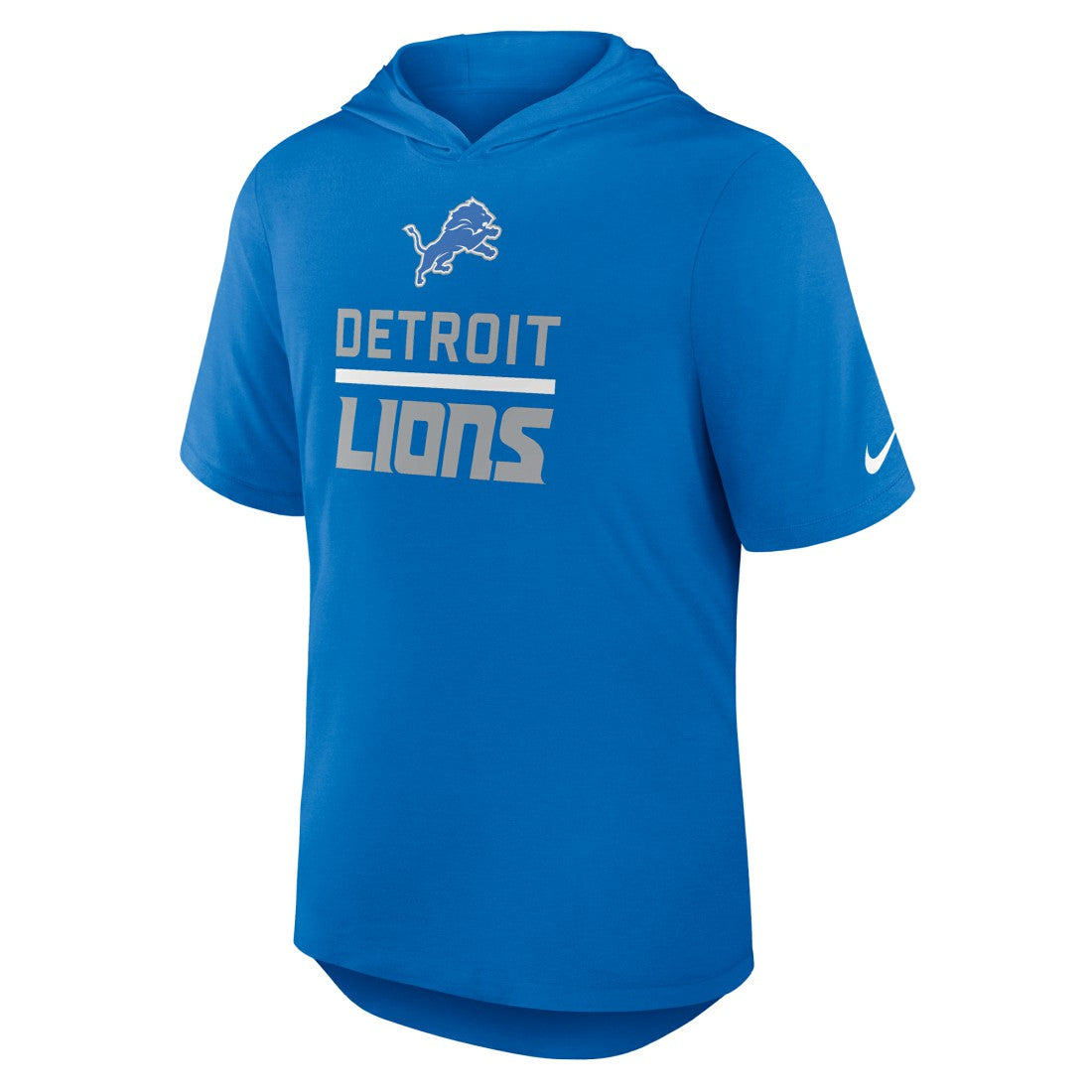 Detroit Lions Lockup Tri-Blend Hoodie T-Shirt - Blue Hoodies