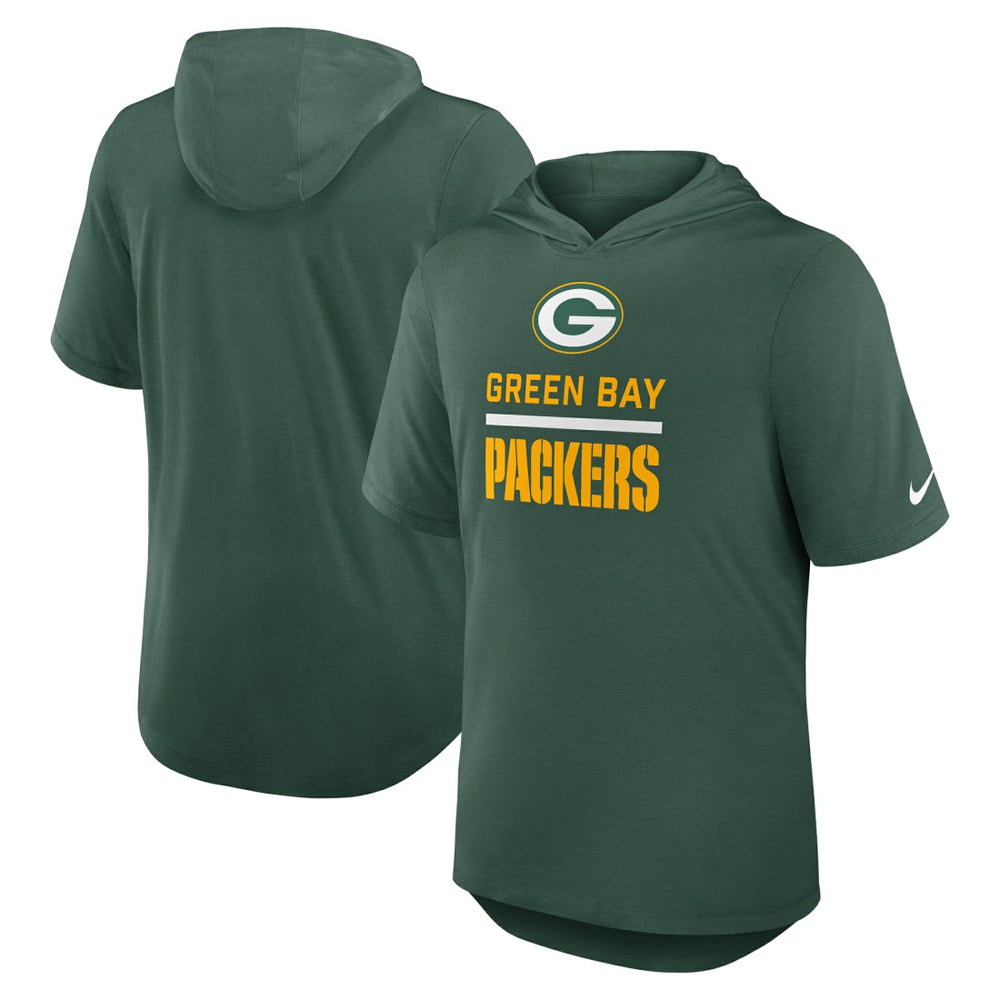 Green Bay Packers Lockup Tri-Blend Hoodie T-Shirt - Green Hoodies
