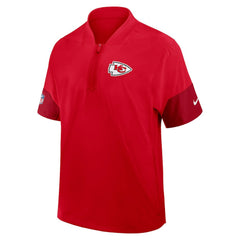 Kansas City Chiefs Sideline Short Sleeve Quarter-Zip Dri-FIT Coach Jacket - Red Jackets