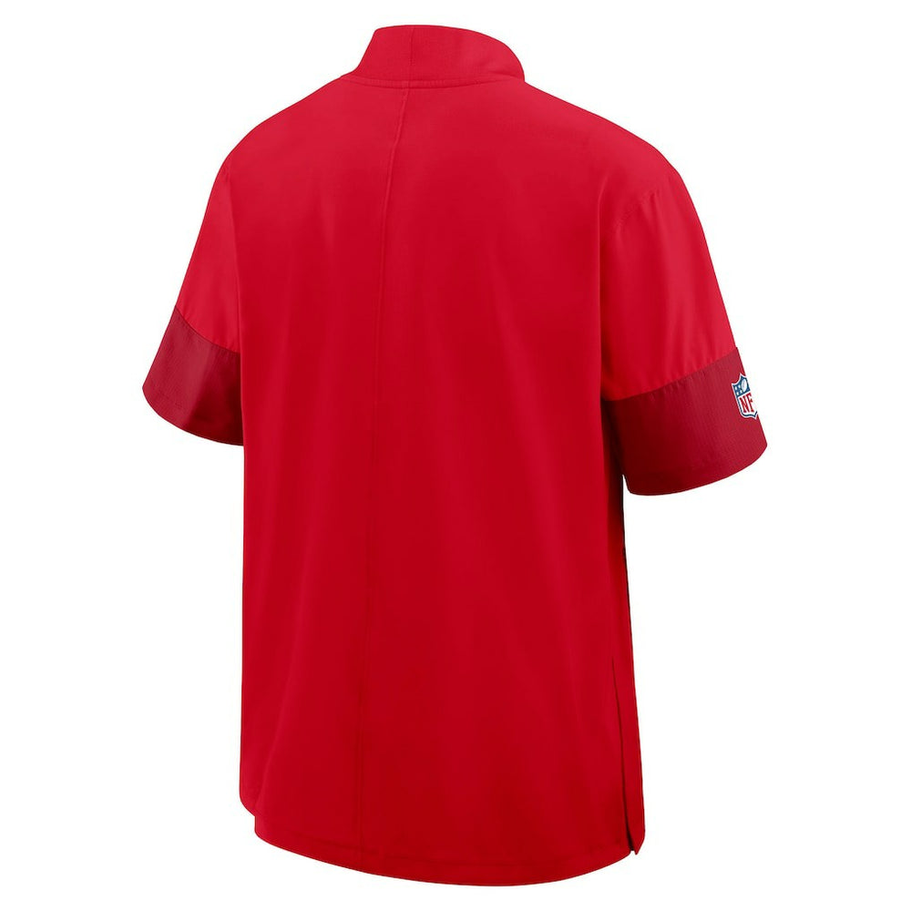 Kansas City Chiefs Sideline Short Sleeve Quarter-Zip Dri-FIT Coach Jacket - Red Jackets