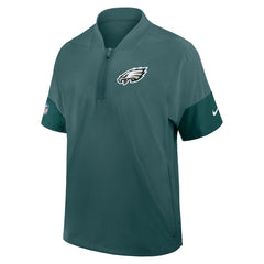 Philadelphia Eagles Sideline Short Sleeve Quarter-Zip Dri-FIT Coach Jacket - Midnight Green Jackets