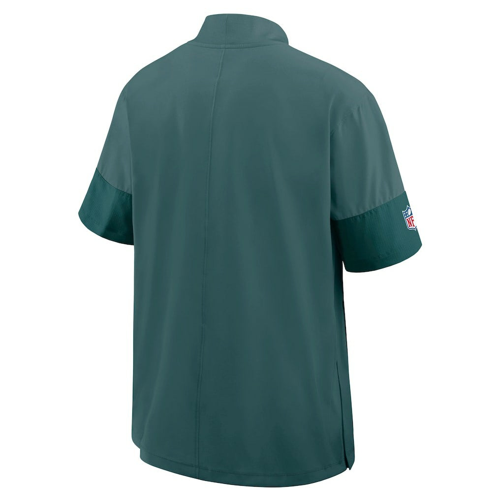 Philadelphia Eagles Sideline Short Sleeve Quarter-Zip Dri-FIT Coach Jacket - Midnight Green Jackets