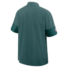 Philadelphia Eagles Sideline Short Sleeve Quarter-Zip Dri-FIT Coach Jacket - Midnight Green Jackets