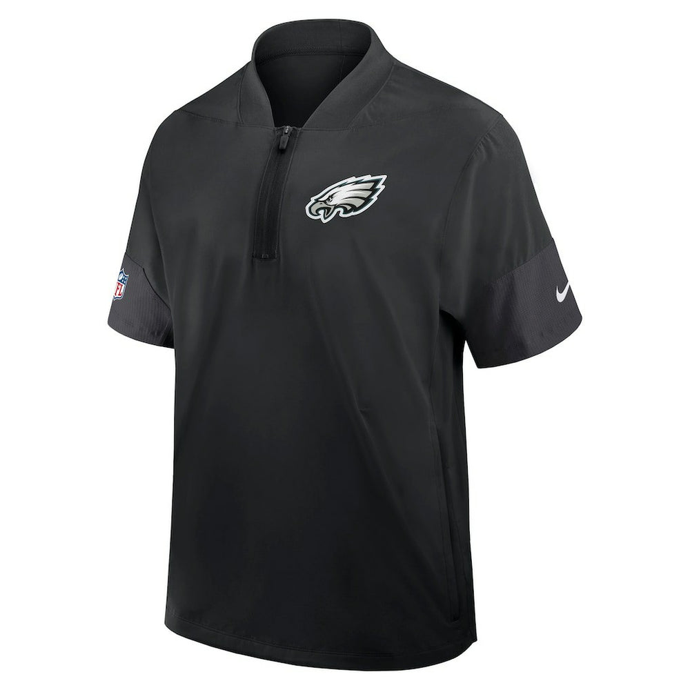 Philadelphia Eagles Sideline Short Sleeve Quarter-Zip Dri-FIT Coach Jacket - Black Jackets