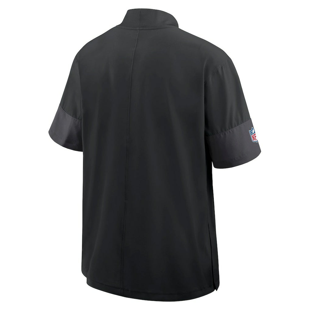 Las Vegas Raiders Sideline Short Sleeve Quarter-Zip Dri-FIT Coach Jacket - Black Jackets