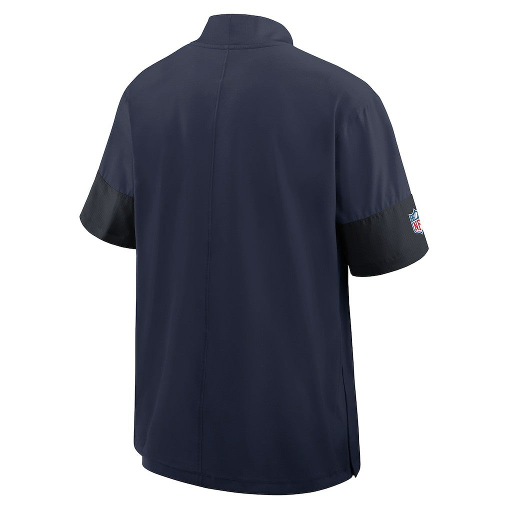 Seattle Seahawks Sideline Short Sleeve Quarter-Zip Dri-FIT Coach Jacket - College Navy Jackets