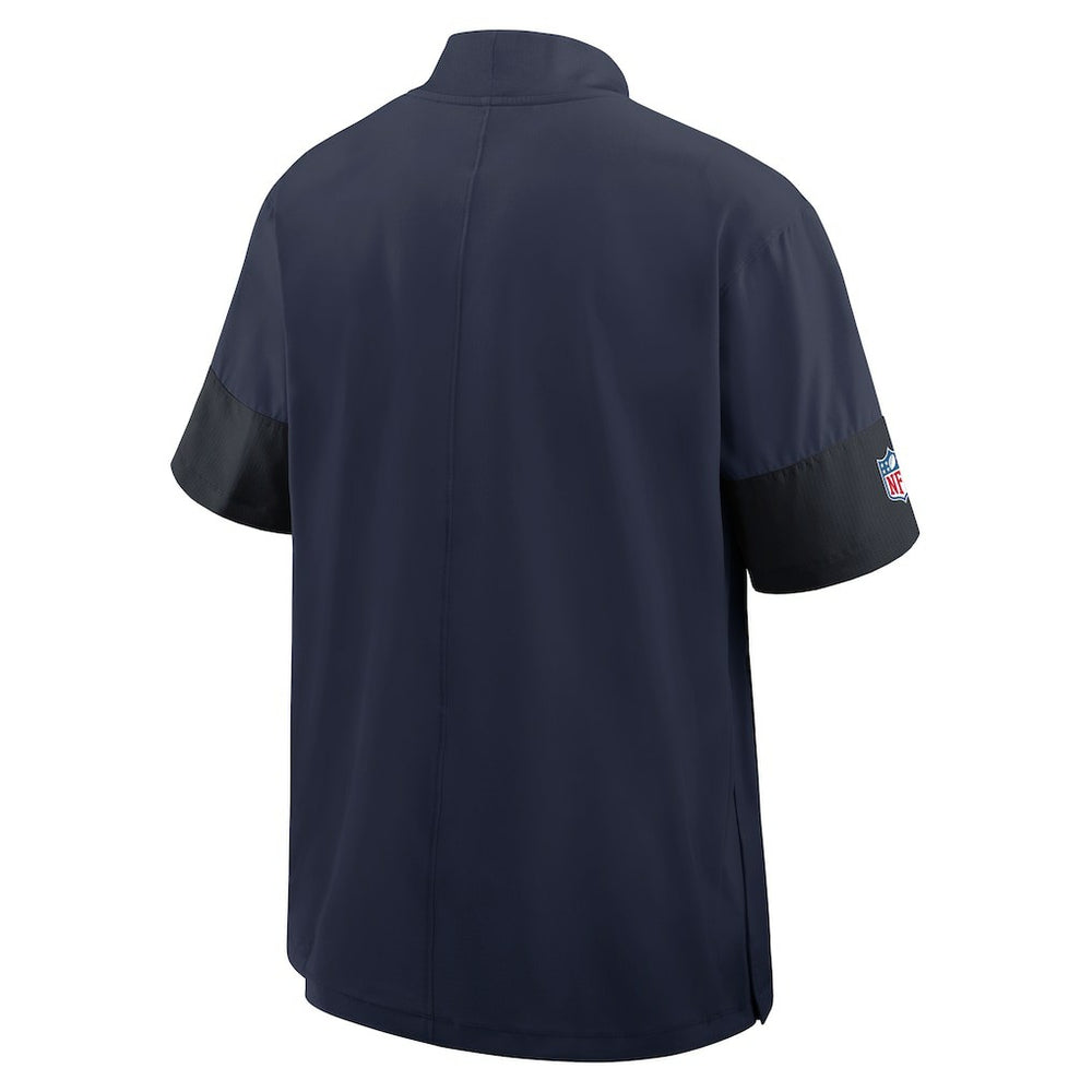 Seattle Seahawks Sideline Short Sleeve Quarter-Zip Dri-FIT Coach Jacket - College Navy Jackets