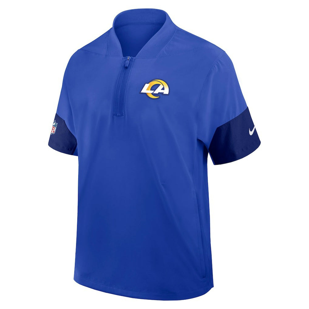 Los Angeles Rams Sideline Short Sleeve Quarter-Zip Dri-FIT Coach Jacket - Royal Jackets