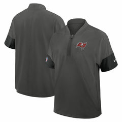 Tampa Bay Buccaneers Sideline Short Sleeve Quarter-Zip Dri-FIT Coach Jacket - Pewter Jackets