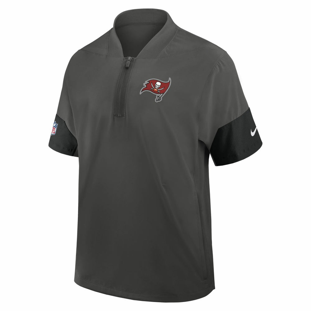 Tampa Bay Buccaneers Sideline Short Sleeve Quarter-Zip Dri-FIT Coach Jacket - Pewter Jackets