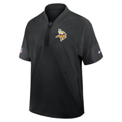 Minnesota Vikings Sideline Short Sleeve Quarter-Zip Dri-FIT Coach Jacket - Black Jackets