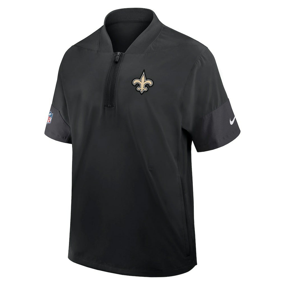 New Orleans Saints Sideline Short Sleeve Quarter-Zip Dri-FIT Coach Jacket - Black Jackets