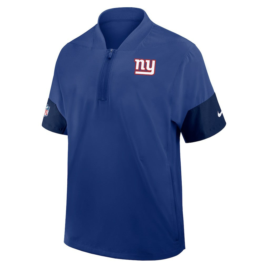 New York Giants Sideline Short Sleeve Quarter-Zip Dri-FIT Coach Jacket - Royal Jackets
