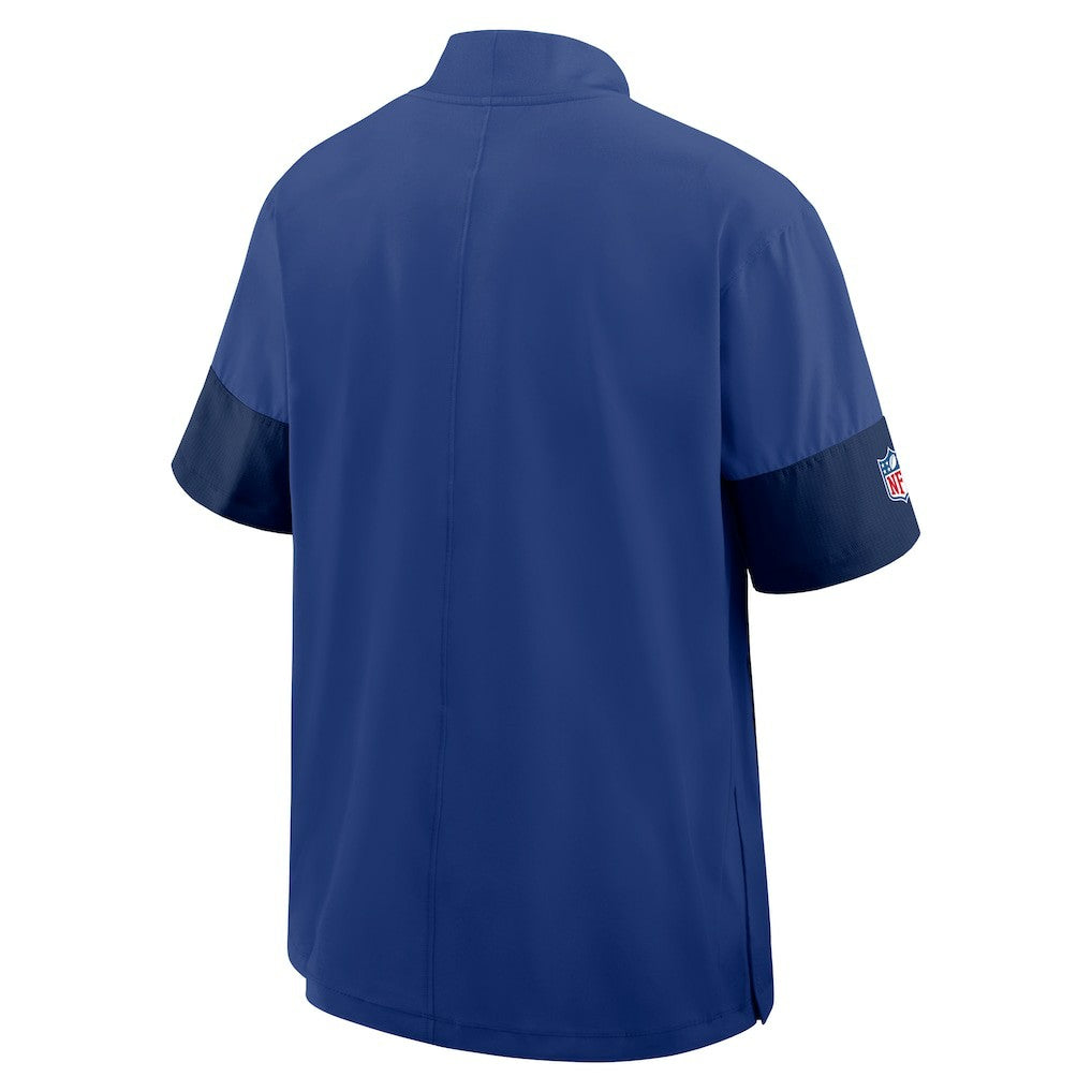 New York Giants Sideline Short Sleeve Quarter-Zip Dri-FIT Coach Jacket - Royal Jackets
