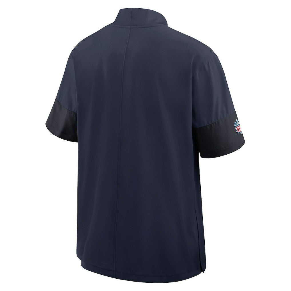 Denver Broncos Sideline Short Sleeve Quarter-Zip Dri-FIT Coach Jacket - Navy Jackets