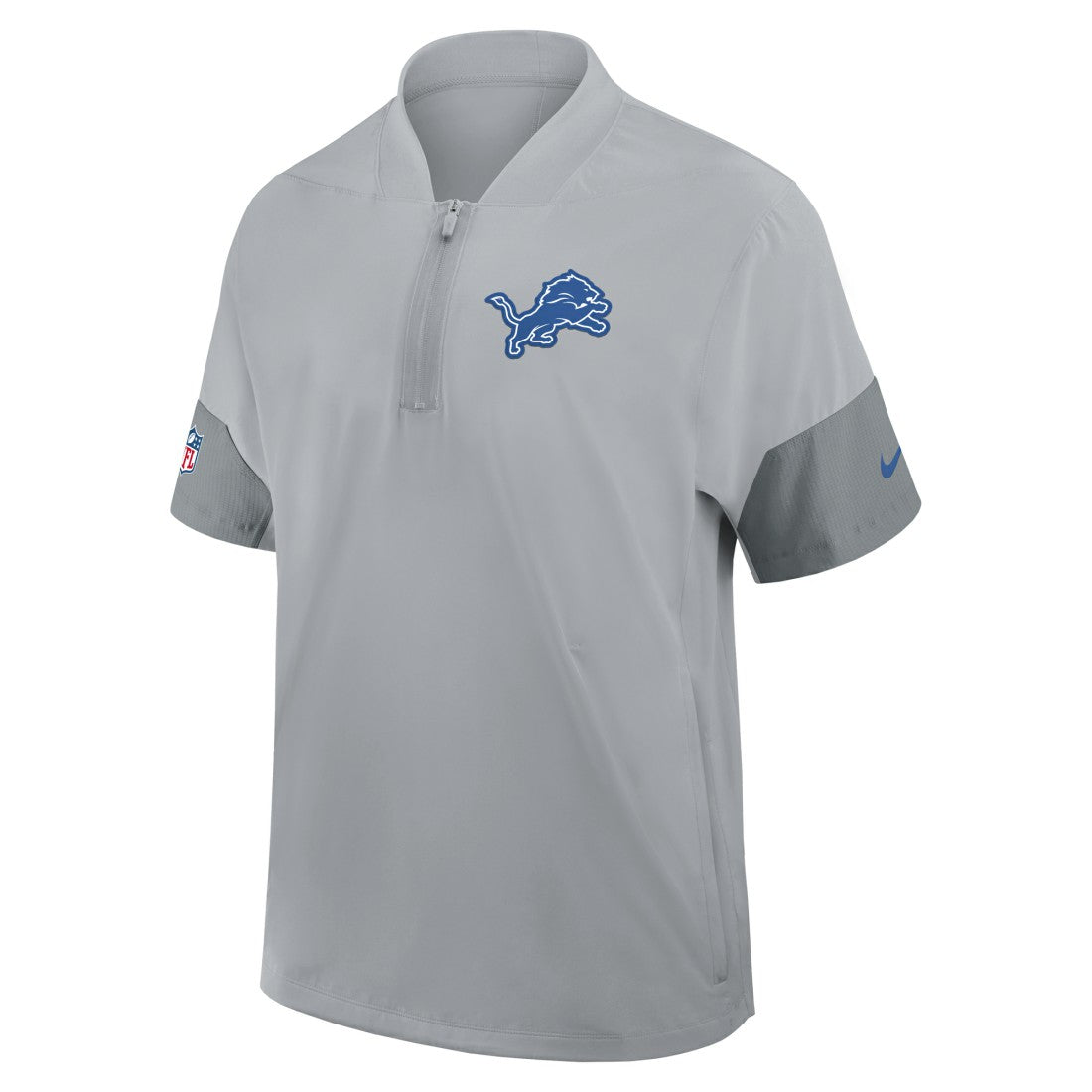 Detroit Lions Sideline Short Sleeve Quarter-Zip Dri-FIT Coach Jacket - Gray Jackets