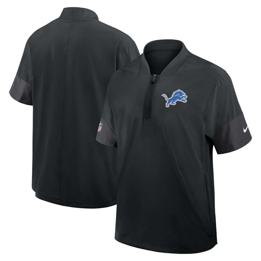 Detroit Lions Sideline Short Sleeve Quarter-Zip Dri-FIT Coach Jacket - Black Jackets