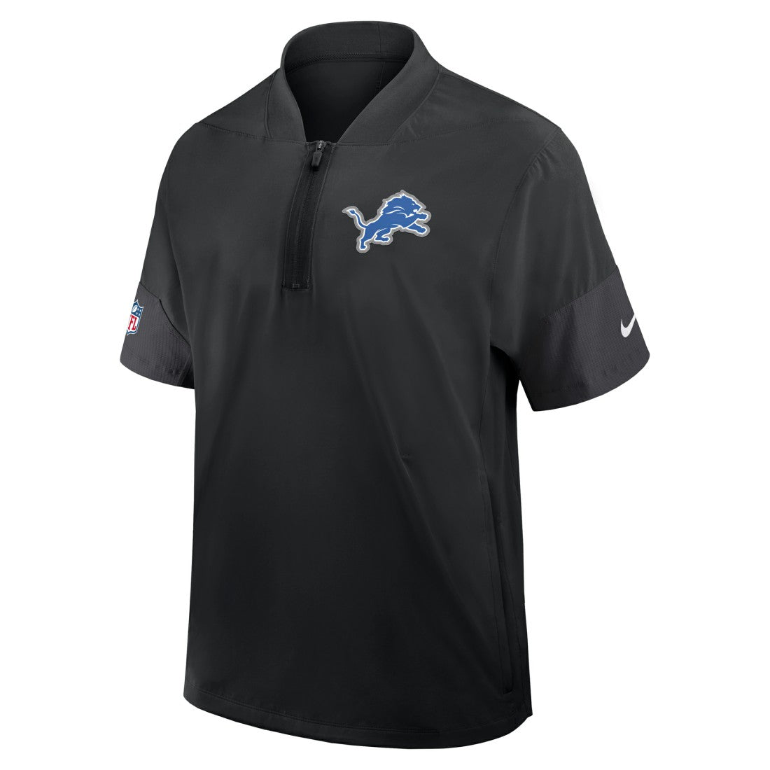 Detroit Lions Sideline Short Sleeve Quarter-Zip Dri-FIT Coach Jacket - Black Jackets