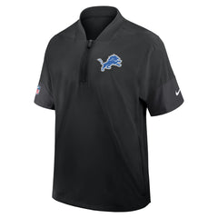 Detroit Lions Sideline Short Sleeve Quarter-Zip Dri-FIT Coach Jacket - Black Jackets