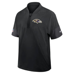 Baltimore Ravens Sideline Short Sleeve Quarter-Zip Dri-FIT Coach Jacket - Black Jackets