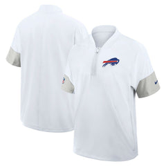 Buffalo Bills Sideline Short Sleeve Quarter-Zip Dri-FIT Coach Jacket - White Jackets