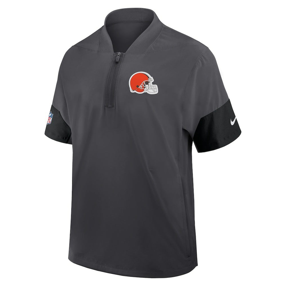 Cleveland Browns Sideline Short Sleeve Quarter-Zip Dri-FIT Coach Jacket - Anthracite Jackets