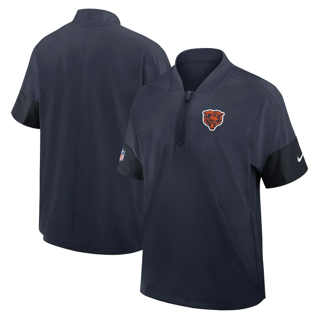 Chicago Bears Sideline Short Sleeve Quarter-Zip Dri-FIT Coach Jacket - Navy Jackets