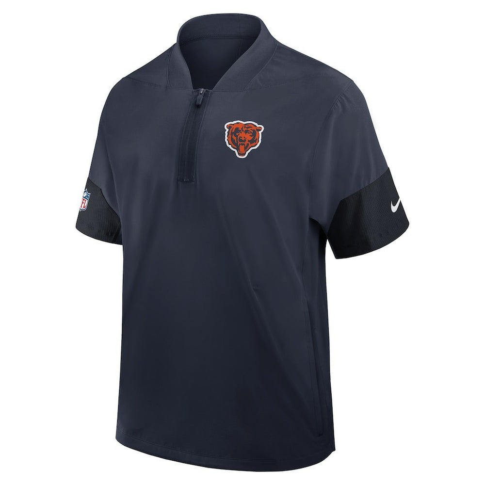 Chicago Bears Sideline Short Sleeve Quarter-Zip Dri-FIT Coach Jacket - Navy Jackets
