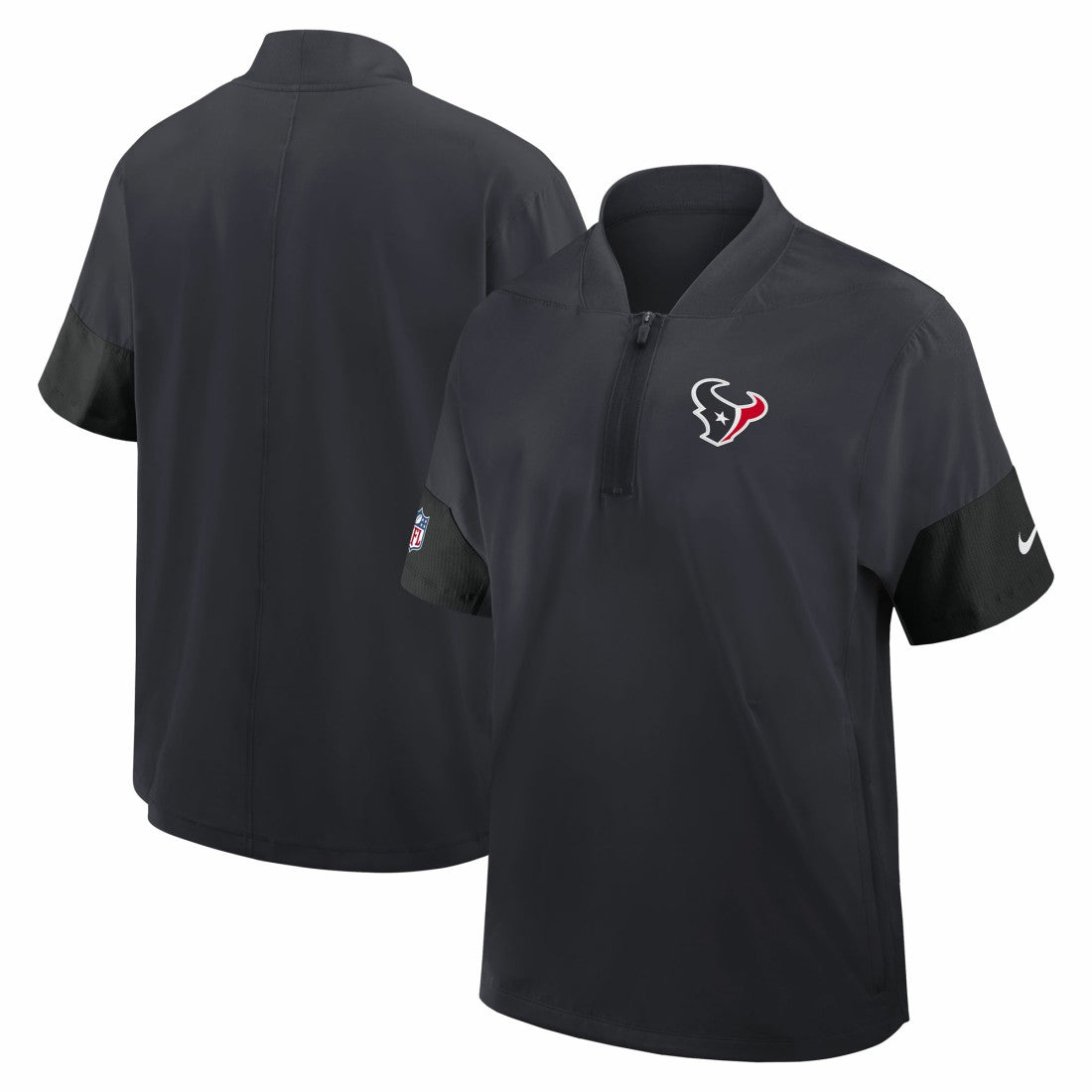 Houston Texans Sideline Short Sleeve Quarter-Zip Dri-FIT Coach Jacket - Navy Jackets