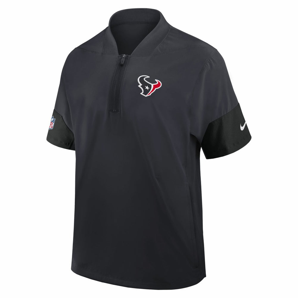 Houston Texans Sideline Short Sleeve Quarter-Zip Dri-FIT Coach Jacket - Navy Jackets