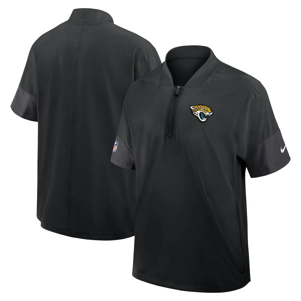 Jacksonville Jaguars Sideline Short Sleeve Quarter-Zip Dri-FIT Coach Jacket - Black Jackets