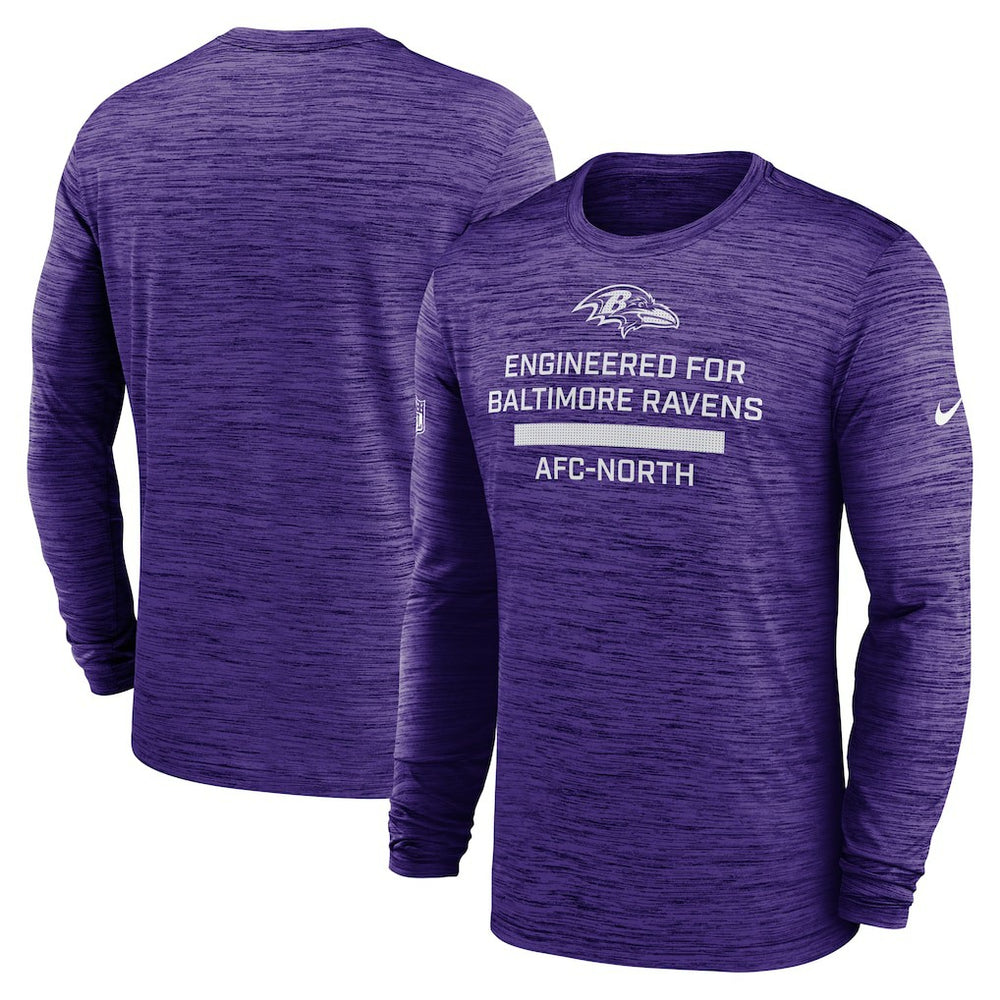 Baltimore Ravens Sideline Velocity Performance Long Sleeve T-Shirt - Purple  - Purple T-shirts