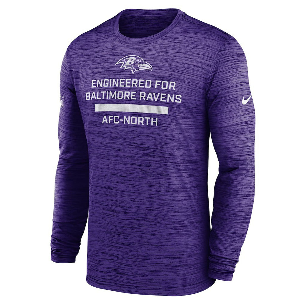 Baltimore Ravens Sideline Velocity Performance Long Sleeve T-Shirt - Purple  - Purple T-shirts