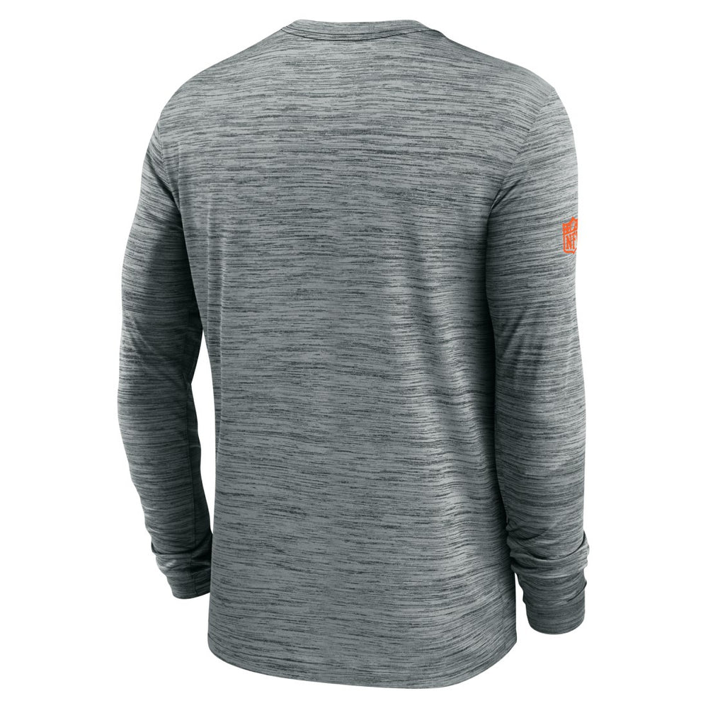 Denver Broncos Sideline Velocity Performance Long Sleeve T-Shirt - Gray  - Gray T-shirts