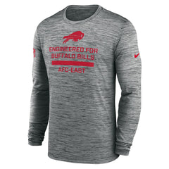 Buffalo Bills Sideline Velocity Performance Long Sleeve T-Shirt - Gray  - Gray T-shirts