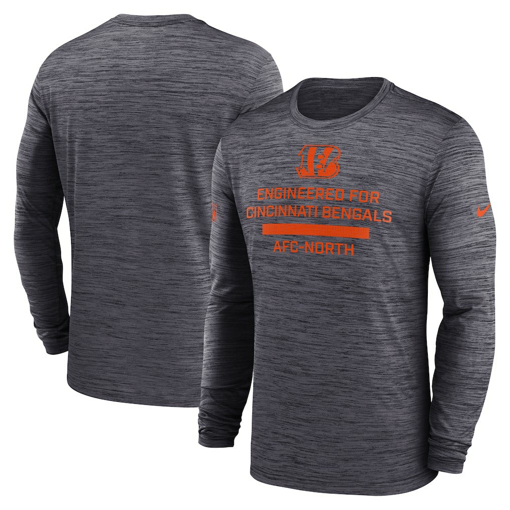 Cincinnati Bengals Sideline Velocity Performance Long Sleeve T-Shirt - Black  - Black T-shirts