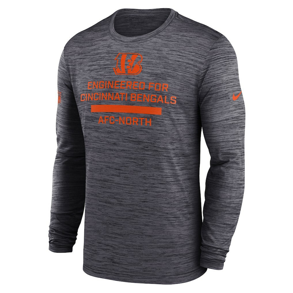Cincinnati Bengals Sideline Velocity Performance Long Sleeve T-Shirt - Black  - Black T-shirts