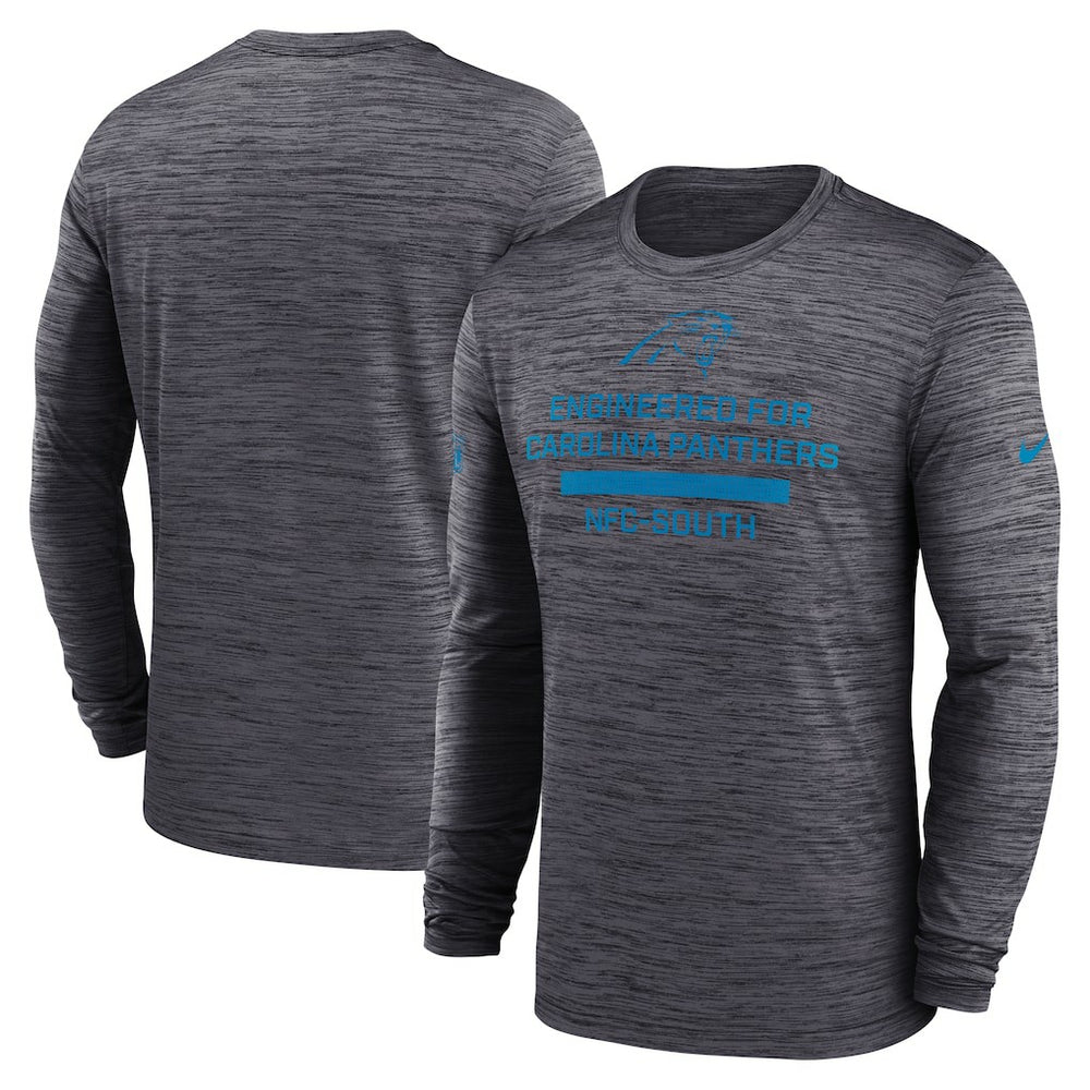 Carolina Panthers Sideline Velocity Performance Long Sleeve T-Shirt - Black  - Black T-shirts