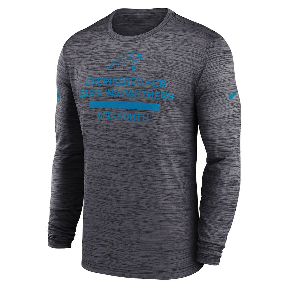 Carolina Panthers Sideline Velocity Performance Long Sleeve T-Shirt - Black  - Black T-shirts