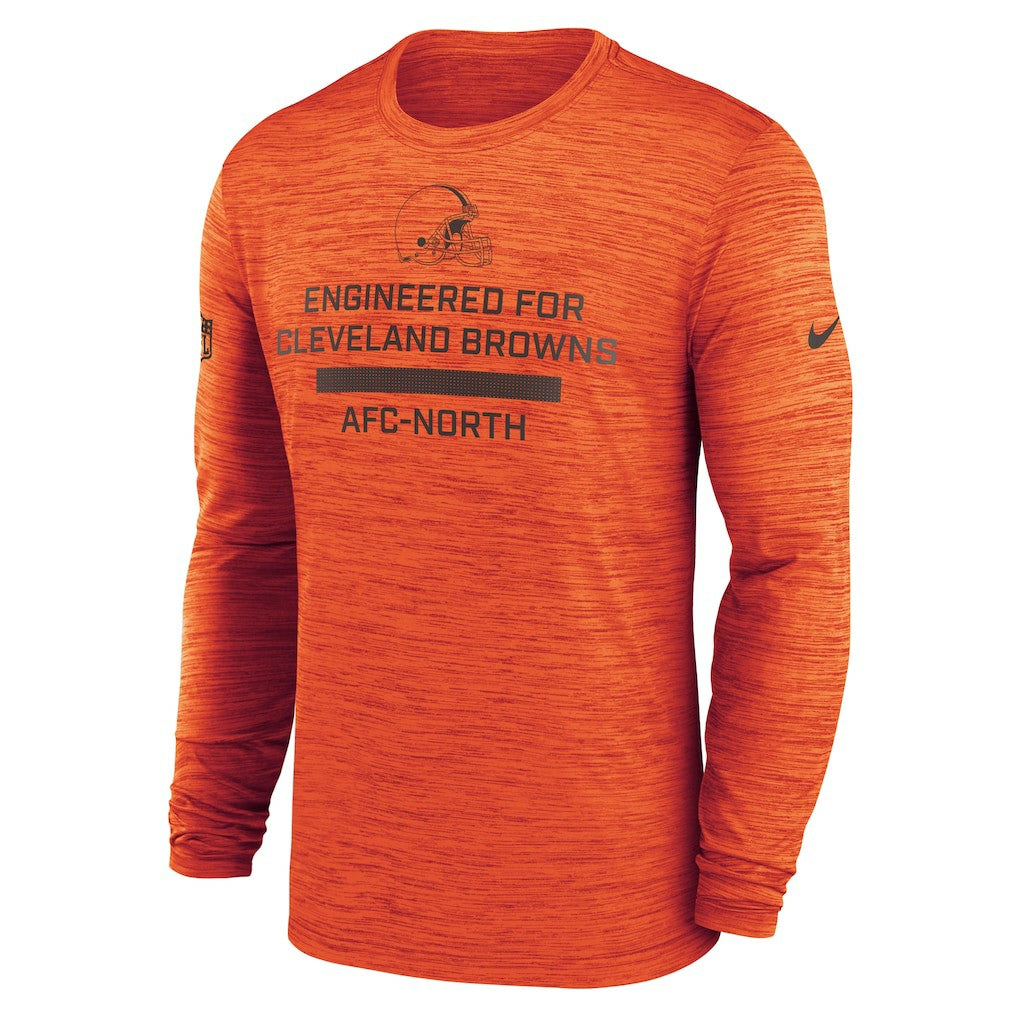 Cleveland Browns Sideline Velocity Performance Long Sleeve T-Shirt - Orange  - Orange T-shirts