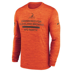Cleveland Browns Sideline Velocity Performance Long Sleeve T-Shirt - Orange  - Orange T-shirts