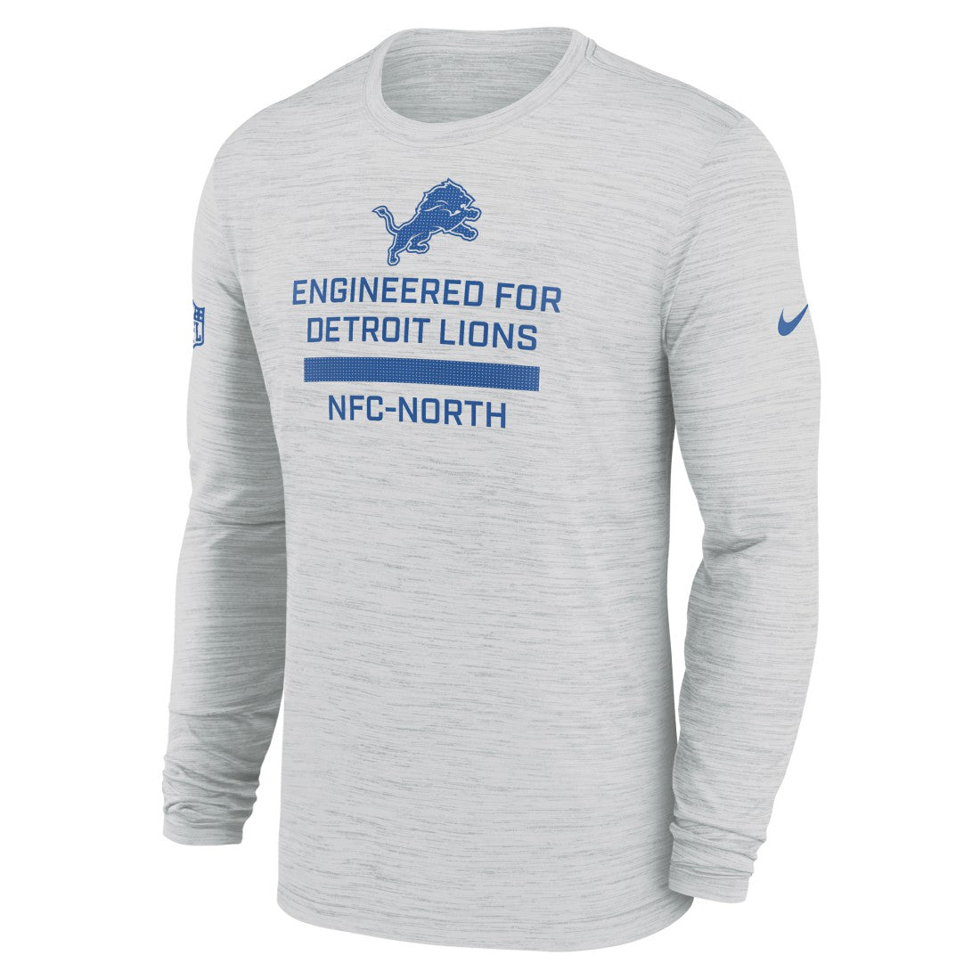 Detroit Lions Sideline Velocity Performance Long Sleeve T-Shirt - Ash  - Ash T-shirts