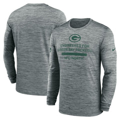 Green Bay Packers Sideline Velocity Performance Long Sleeve T-Shirt - Gray  - Gray T-shirts