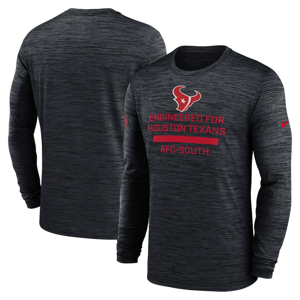 Houston Texans Sideline Velocity Performance Long Sleeve T-Shirt - Navy  - Navy T-shirts