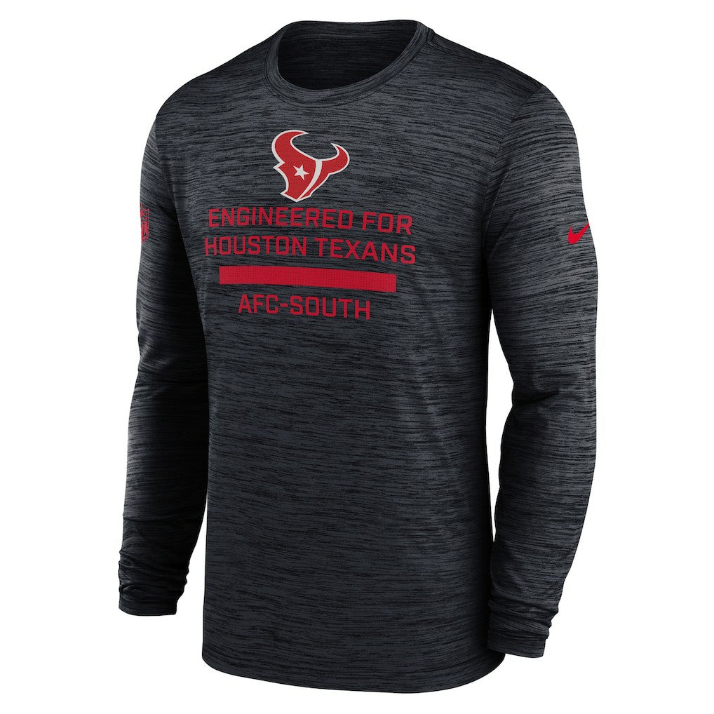 Houston Texans Sideline Velocity Performance Long Sleeve T-Shirt - Navy  - Navy T-shirts