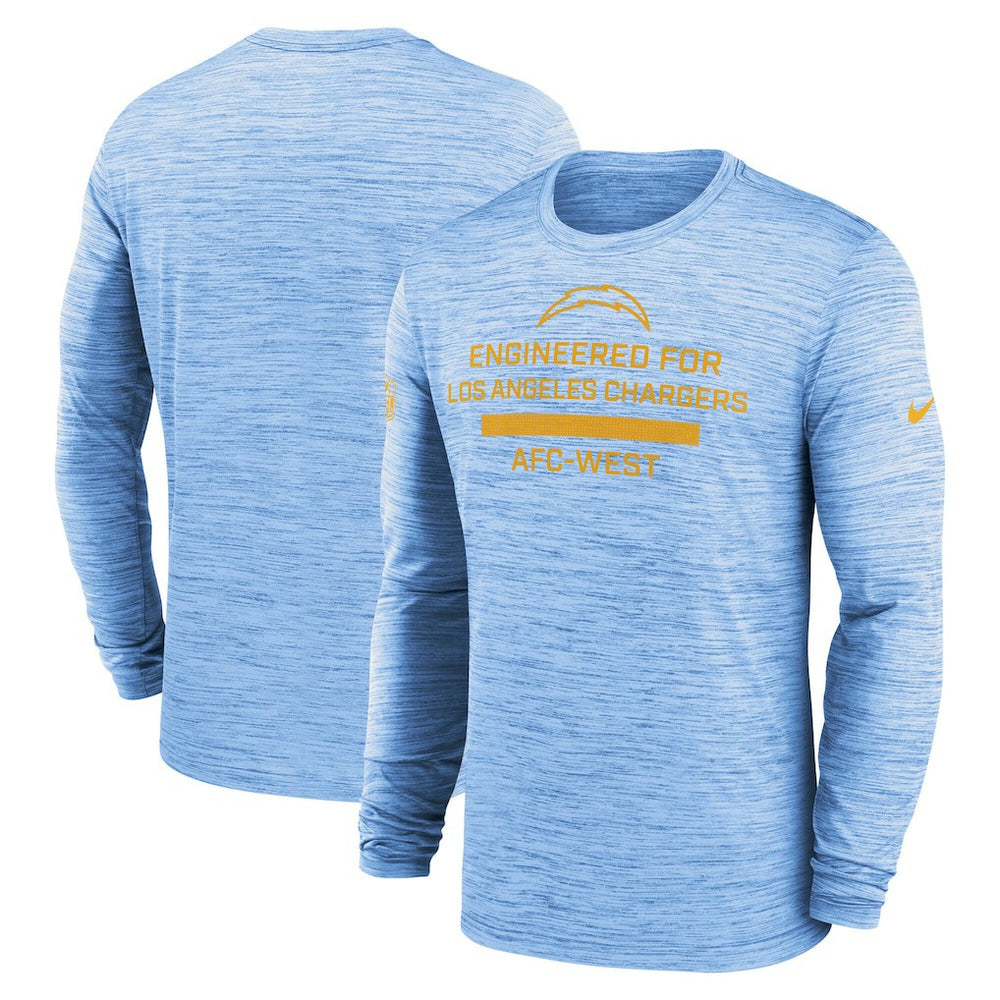 Los Angeles Chargers Sideline Velocity Performance Long Sleeve T-Shirt - Powder Blue  - Powder Blue T-shirts